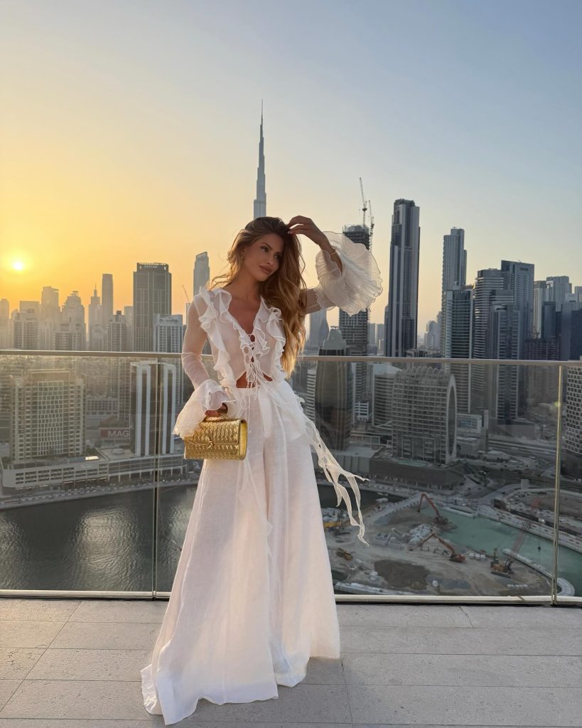 bold white summer outfit
