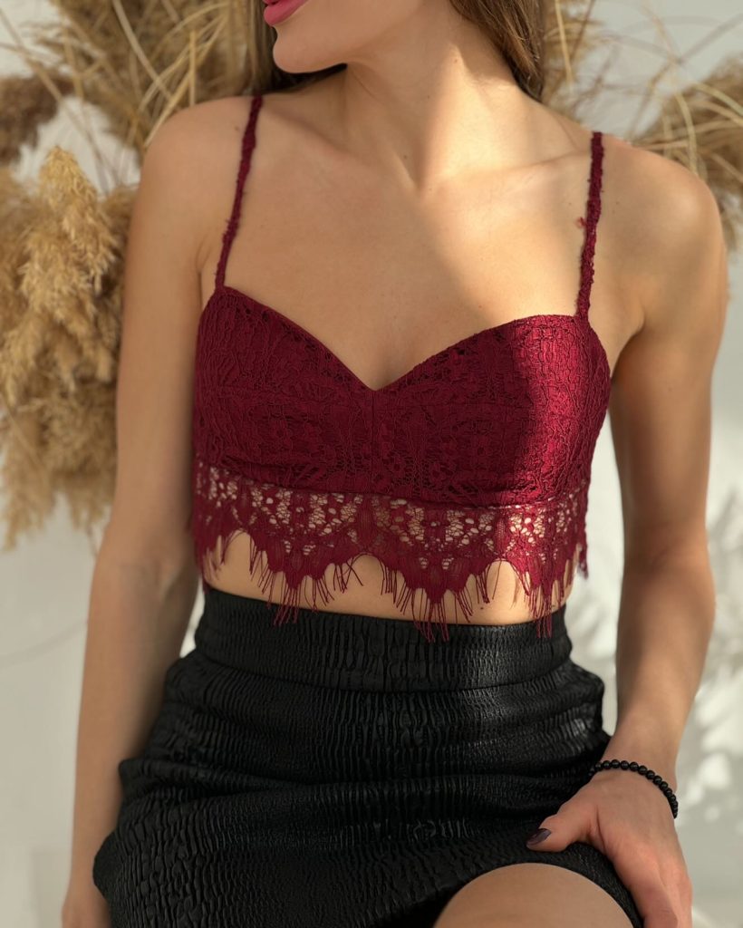 crochettop cherry red outfits